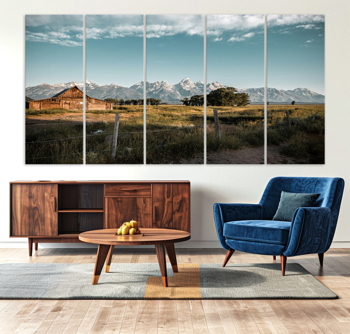 Rustic Farmhouse Wall Art Canvas Print – Teton Range Mormon