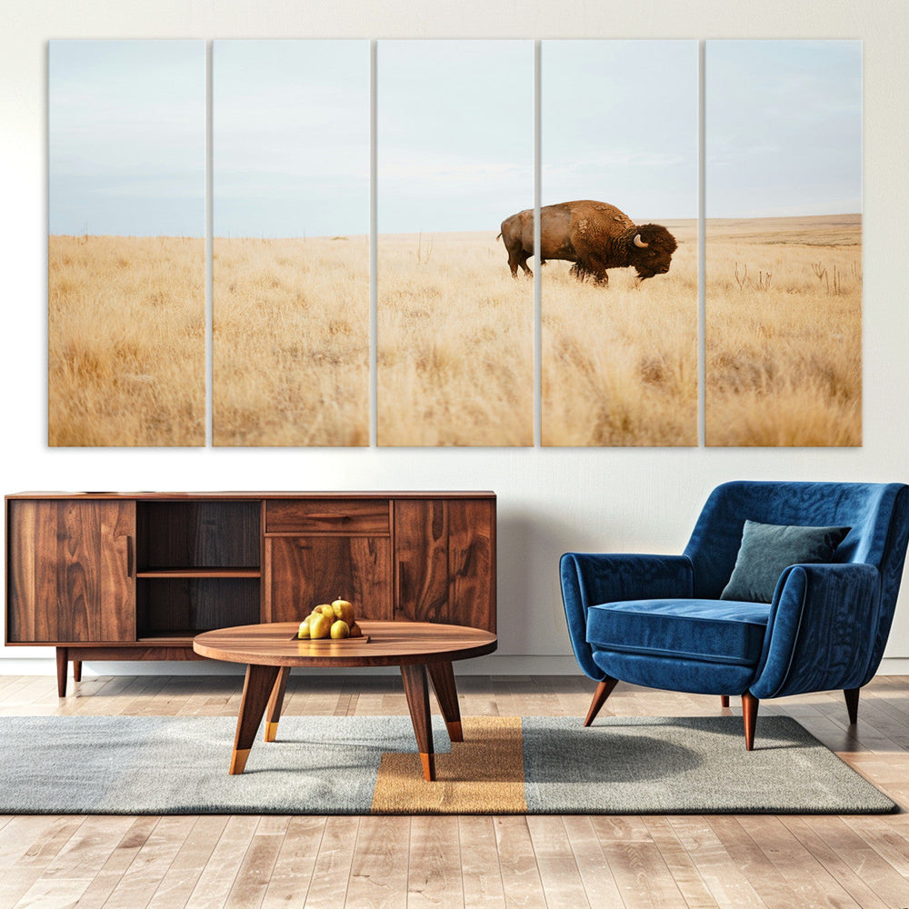 Buffalo Wall Art Canvas Print – Framed Western Wildlife