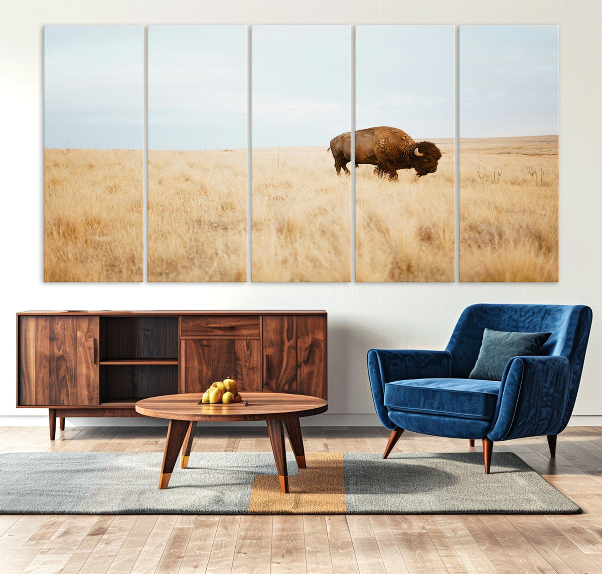 Buffalo Wall Art Canvas Print – Framed Western Wildlife