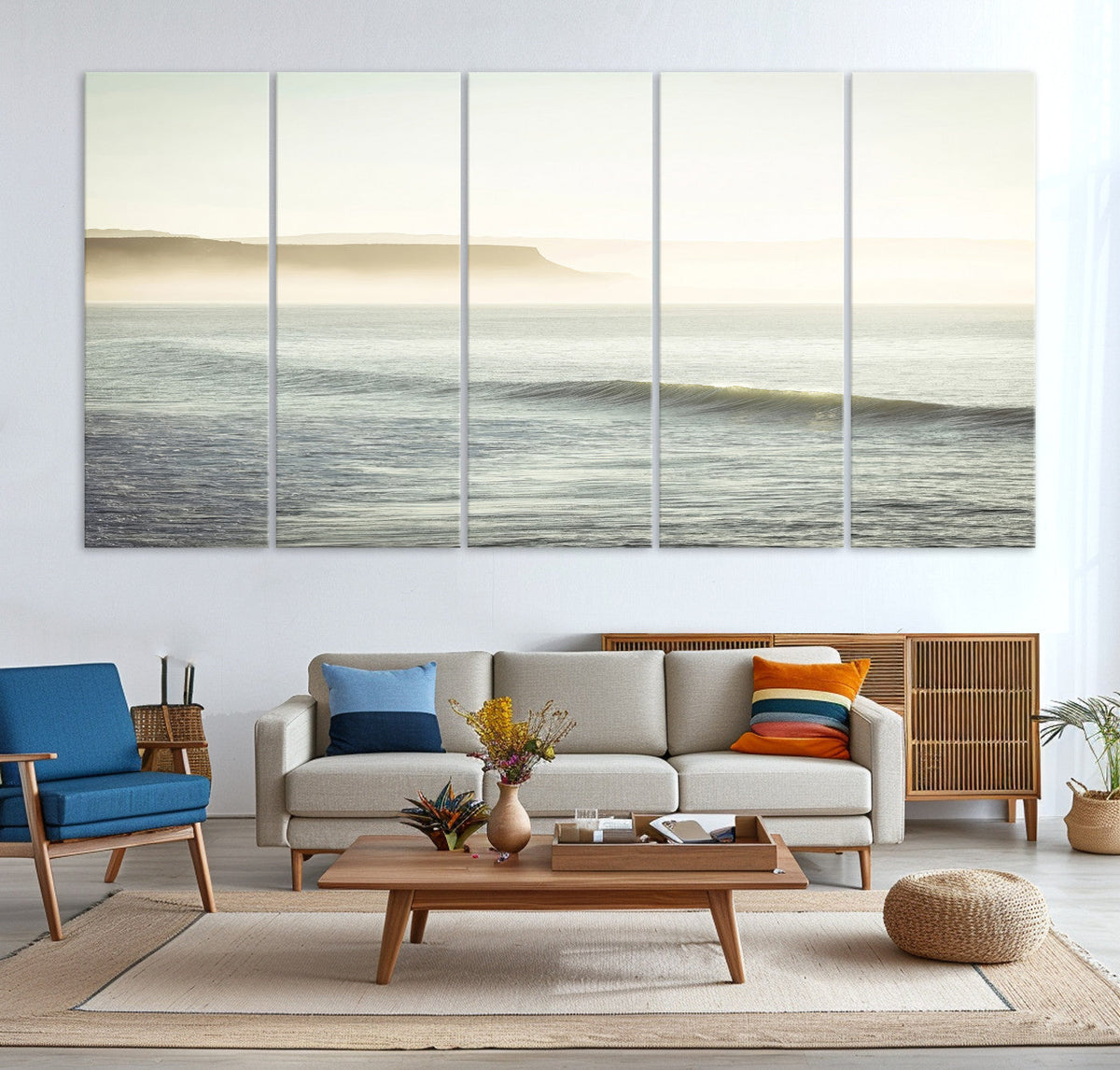 Coastal Cliffs Wall Art Canvas Print – Misty Ocean Seascape