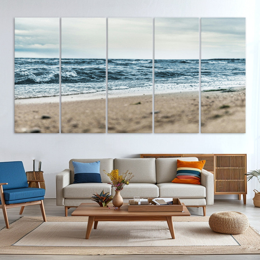 Ocean Wall Art Canvas Print – Moody Coastal Seascape Scene