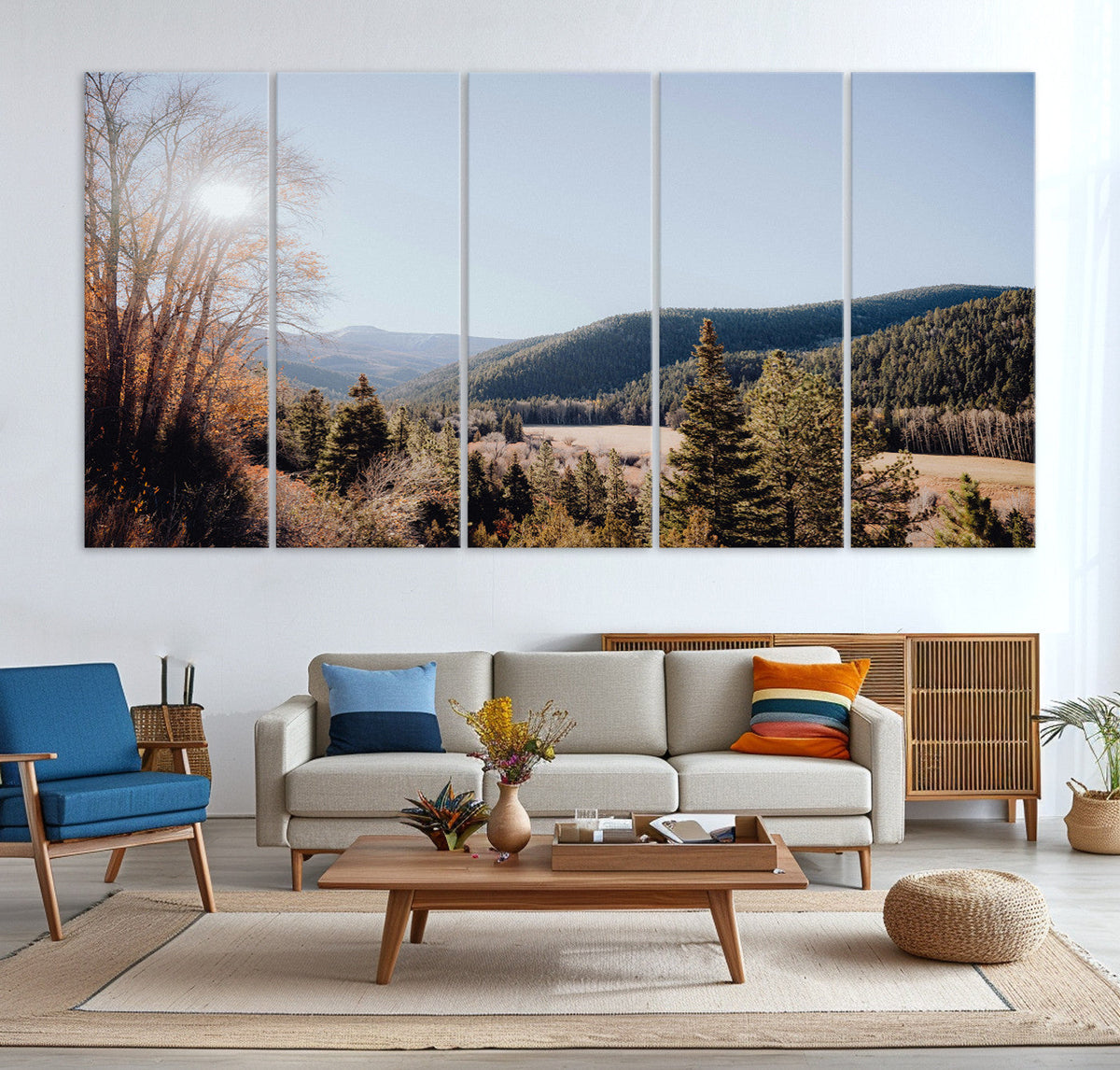 Rustic Landscape Wall Art Canvas Print – Serene Valley Scene