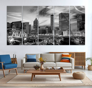 Black and White Atlanta Wall Art Canvas Print