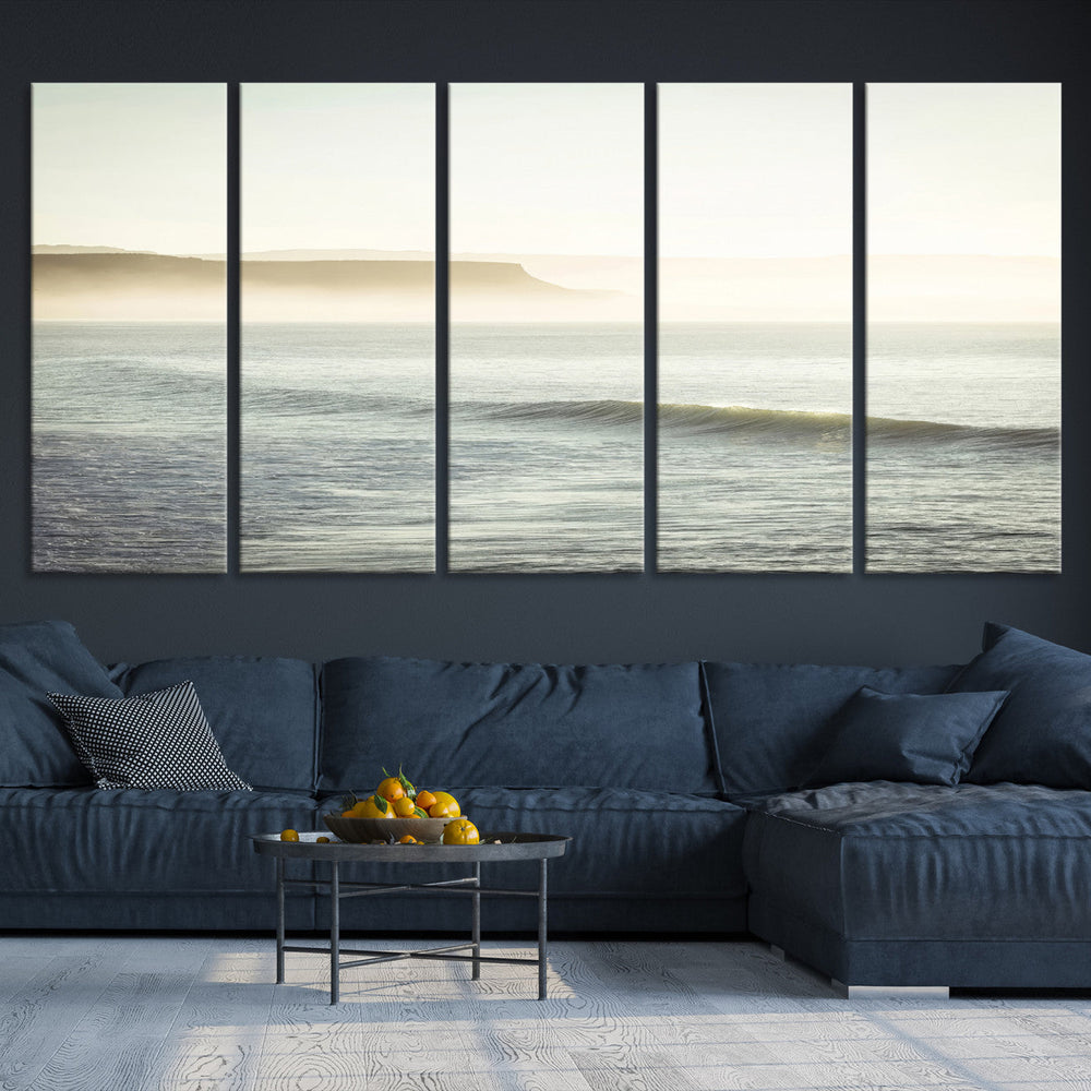 Coastal Cliffs Wall Art Canvas Print – Misty Ocean Seascape