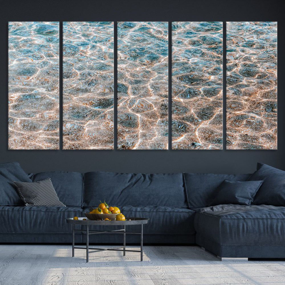 Clear Water Wall Art Canvas Print – Framed Sunlit Ocean