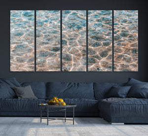 Clear Water Wall Art Canvas Print – Framed Sunlit Ocean