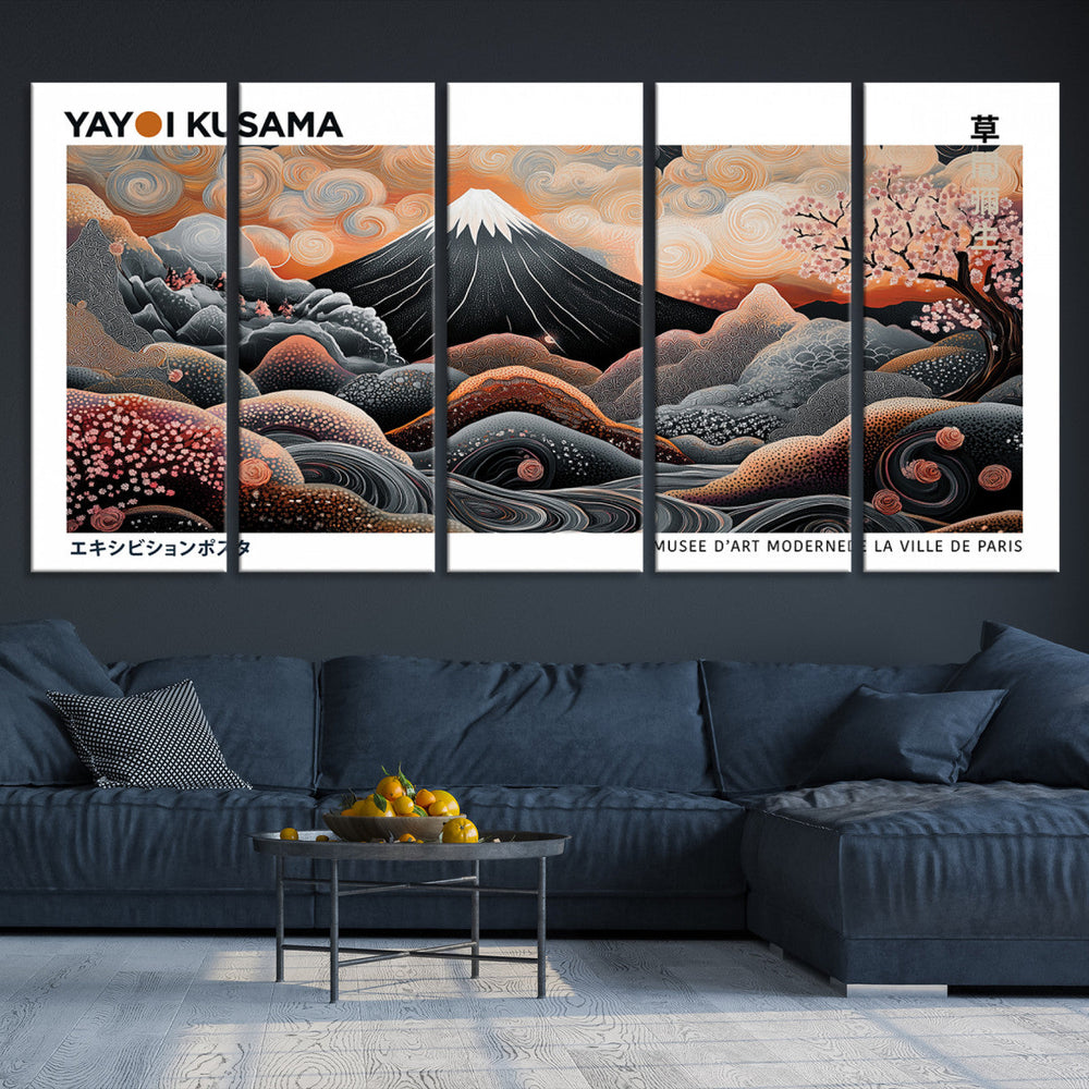 Yayoi Kusama Wall Art Canvas Print – Framed Japanese Dot Art