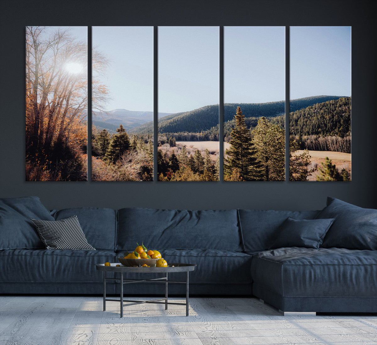 Rustic Landscape Wall Art Canvas Print – Serene Valley Scene