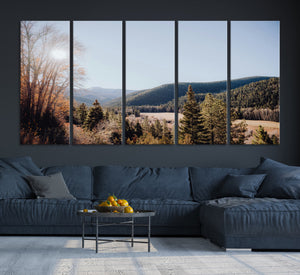 Rustic Landscape Wall Art Canvas Print – Serene Valley Scene