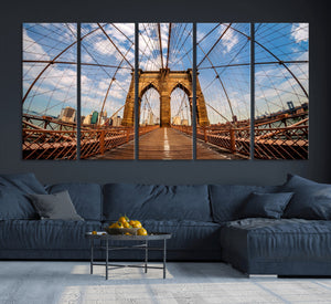 Brooklyn Bridge Manhattan Wall Art Canvas Print