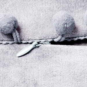 12x20 Velvet Pom-Pom Lumbar Support Throw Pillow