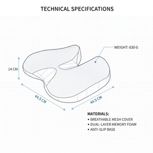 Ergonomic Memory Foam Seat Cushion for Office Chair & Car