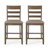 Farmhouse Upholstered Wood Counter Stools
