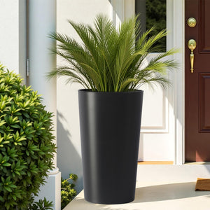 2 Pack Tall 21.7 in Modern Square Planters for Indoor and Outdoor Use