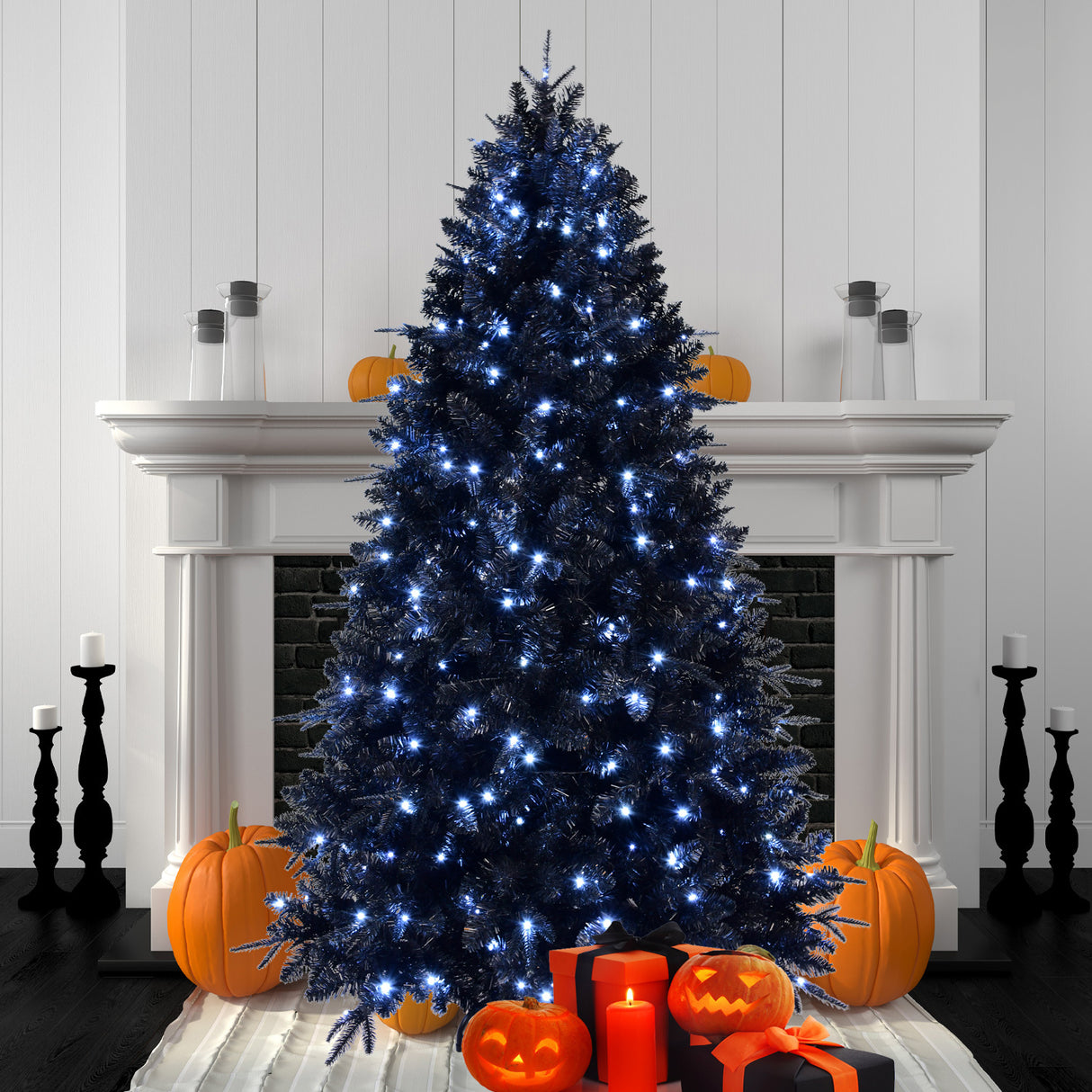 The 9-Foot Pre-Lit Black Christmas Tree