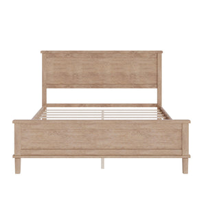 Mid-Century Platform Bed With Headboard And Slat Support, No Box Spring Needed