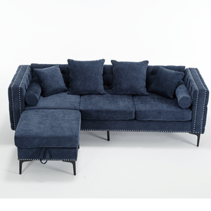 Modern Lounge Chenille Sectional Sofa