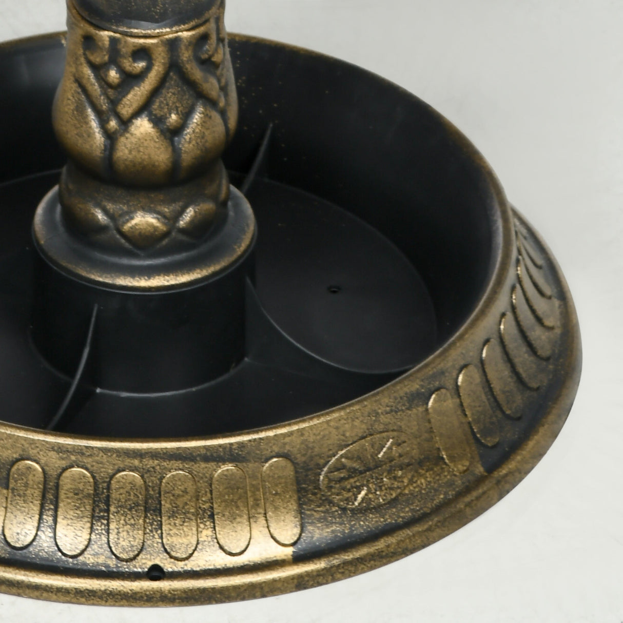 Outsunny 28' Antique Bronze Bird Bath with Pedestal Flower Planter Base