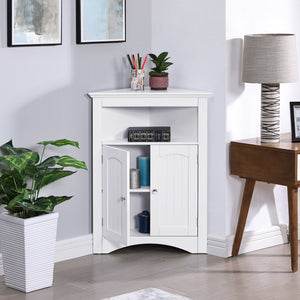 Bathroom Floor Corner Cabinet with Doors and Shelves