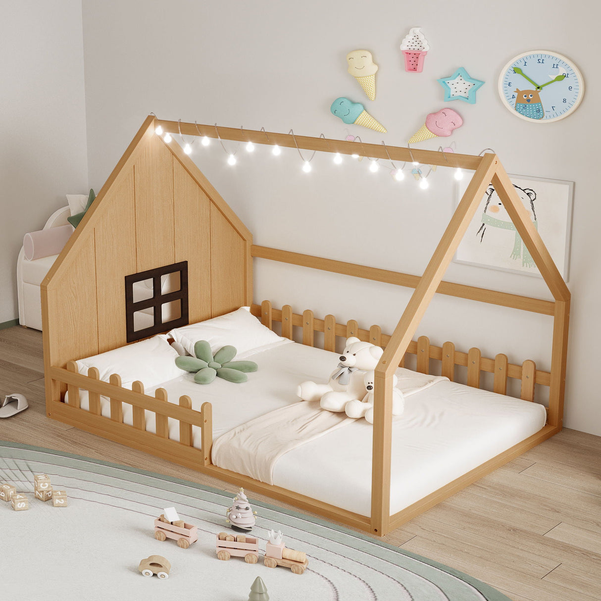 House Bed With Window And Fence