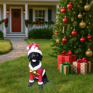 Festive Labrador Christmas Statue