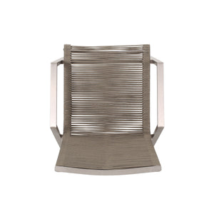 Outdoor Modern Aluminum Dining Chair Set With Rope Sea (Set of 2)