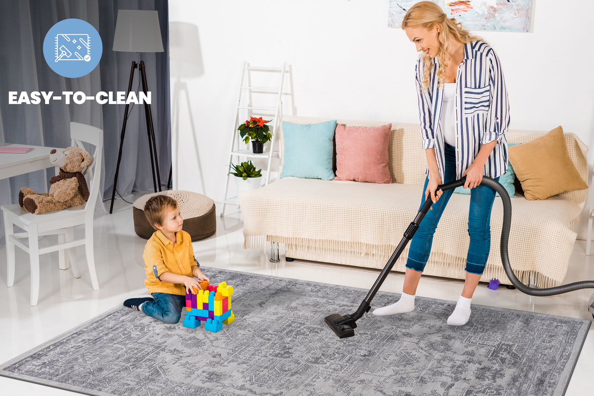NAAR MARFI Collection Oriental Non-Shedding and Stain Resistant Area Rug