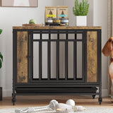 Wooden Dog House Dining Table with Iron Door