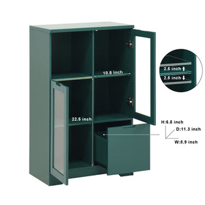 Modern Cabinet With Glass Doors And Drawer