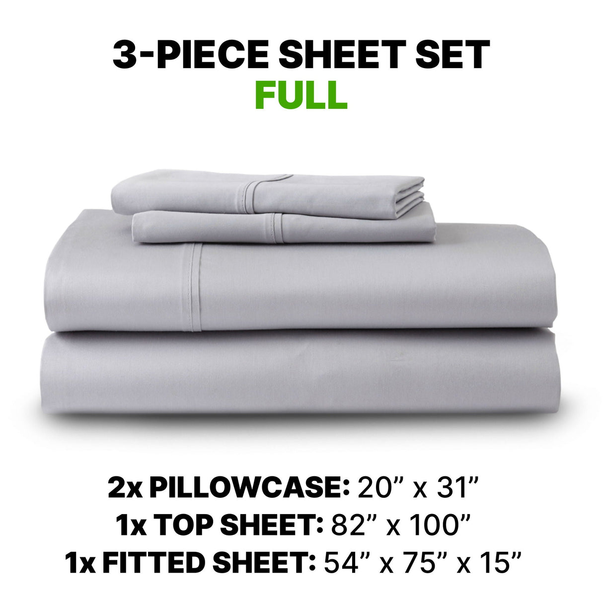 Sheet Set Luxurious Supima, Wrinkle Resistant, Breathable, With 2 Ghostgrip Band