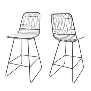Yearning Iron Counter Stool With Water Resistant Cushion