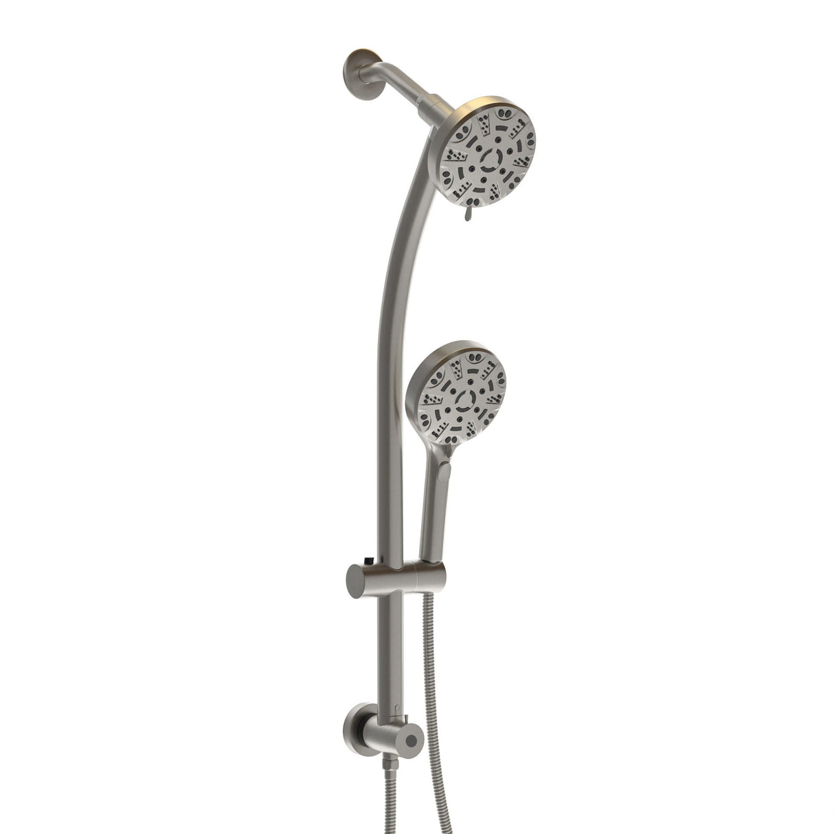 Multi Function Dual Shower Head System With 4.7" Rain Showerhead, 8 Function Hand Shower, Adjustable Slide Bar
