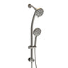 Multi Function Dual Shower Head System With 4.7" Rain Showerhead, 8 Function Hand Shower, Adjustable Slide Bar