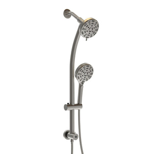 Multi Function Dual Shower Head System With 4.7" Rain Showerhead, 8 Function Hand Shower, Adjustable Slide Bar