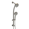 Multi Function Dual Shower Head System With 4.7" Rain Showerhead, 8 Function Hand Shower, Adjustable Slide Bar