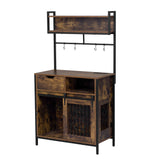 Furniture Style 2 in 1 PET FRIENDLY Dog Crate Composite Desk Hutch in Rustic Brown MDF and Steel
