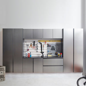 Nova Series - Garage Cabinet Set A With Soft Closing Doors - Metallic Gray