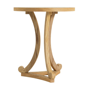 Natural Finish Round Wood Accent Table