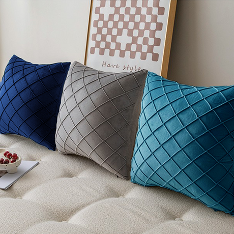 20''x20'' Quilted Velvet Throw Pillow  | 6 Colors – Soft & Stylish Diamond Stitch Design | Modern Couch & Bedroom Accent | Insert Included