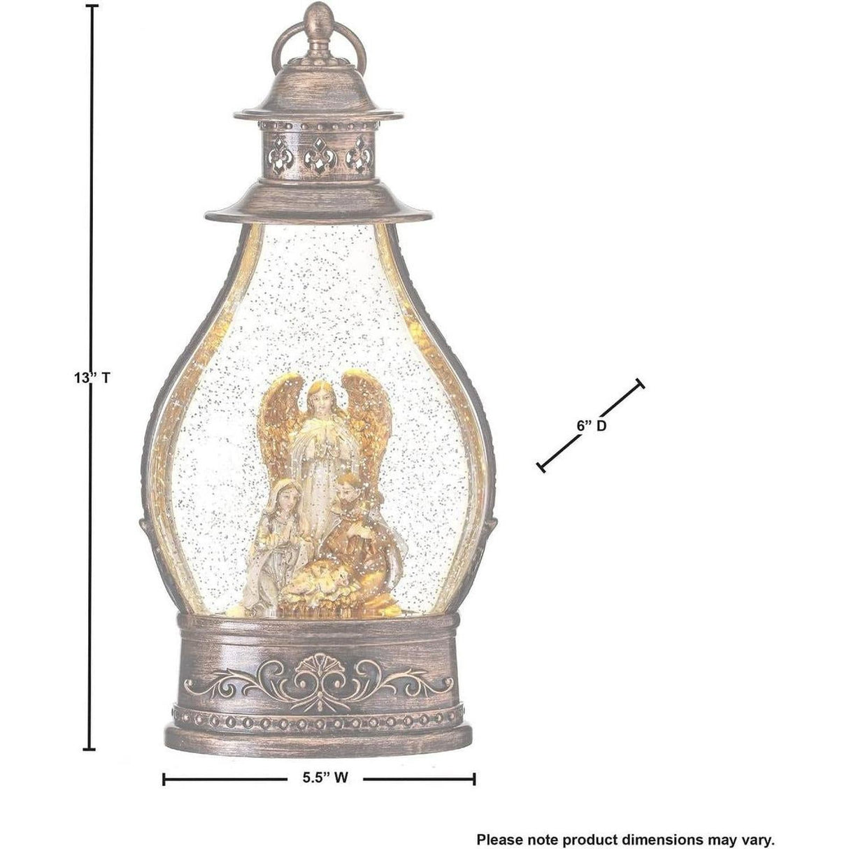 13" LED Nativity Lantern Water Globe