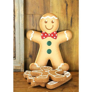 13" Metal Embossed Gingerbread: Boy (Red)
