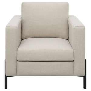 Schwan - Upholstered Track Arm Accent Chair - Oatmeal
