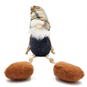 3 Pieces Fall Thanksgiving Gnomes Decorations, Harvest Festival Table Home Ornaments For Holiday Party Gifts - Blue / Brown