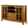 Handcrafted Tall TV Media Stand with Glass Doors and Storage - Multiple Colors