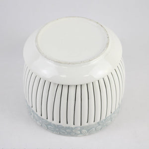 3-Piece Ceramic Planter Pot Set with Embossed Floral Rim and Saucers