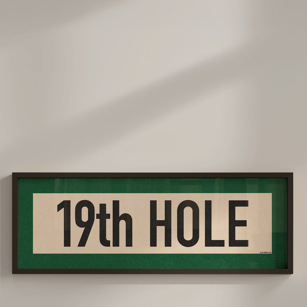 Framed 19th Hole Golf Art Scroll Print