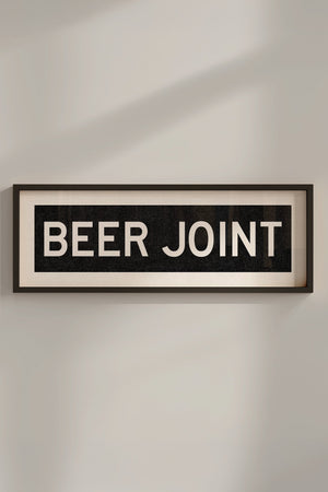 Framed Beer Joint Bus Scroll Sign