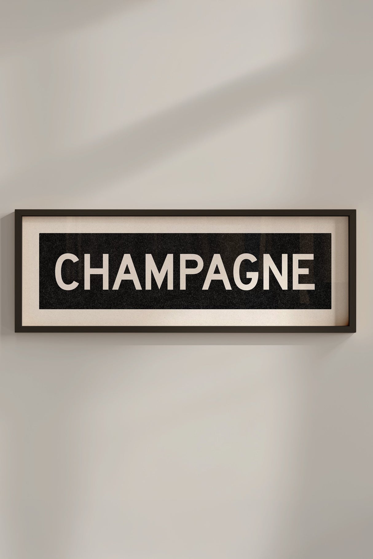 Framed Champagne Bus Scroll Sign