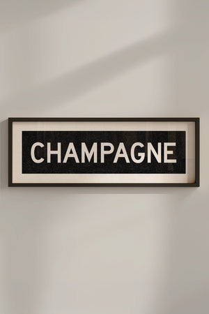 Framed Champagne Bus Scroll Sign