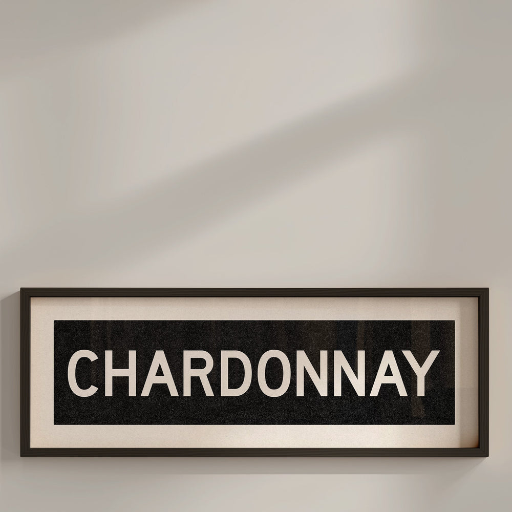 Framed Chardonnay Bus Scroll Sign